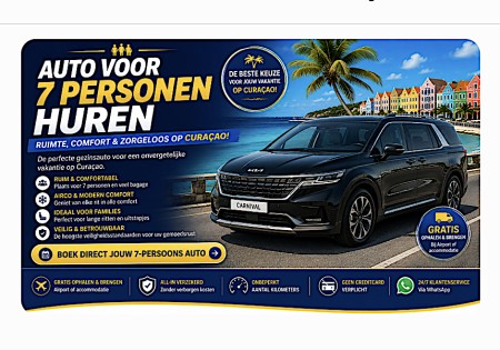 Ruime 7-persoonsauto op Curaçao